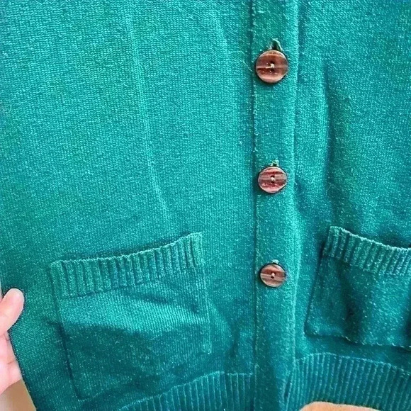 Vintage Ami Knits Dark Green Button Cardigan With Front Pockets - Picture 6 of 6